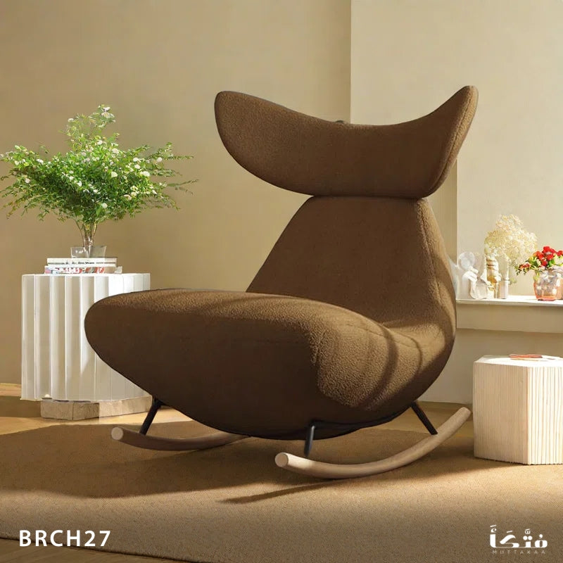 Wooden and steel rocking chair - BRCH27
