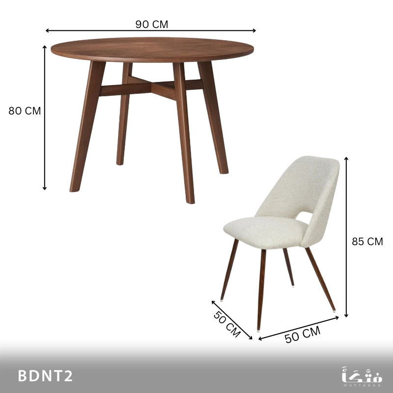 طقم سفرة دائرية 4 أفراد زان احمر - BDNT2