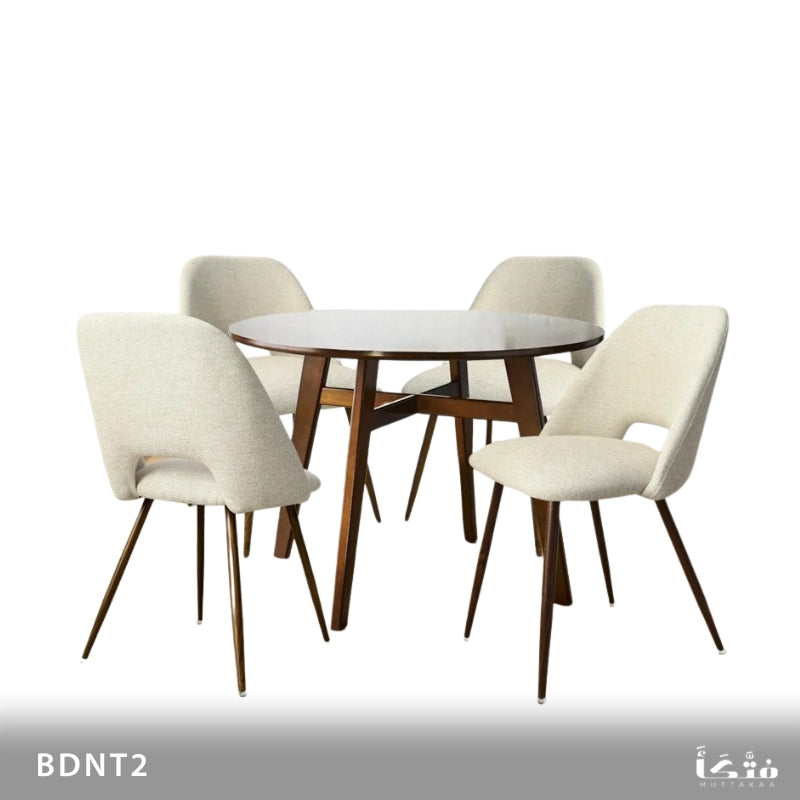 طقم سفرة دائرية 4 أفراد زان احمر - BDNT2