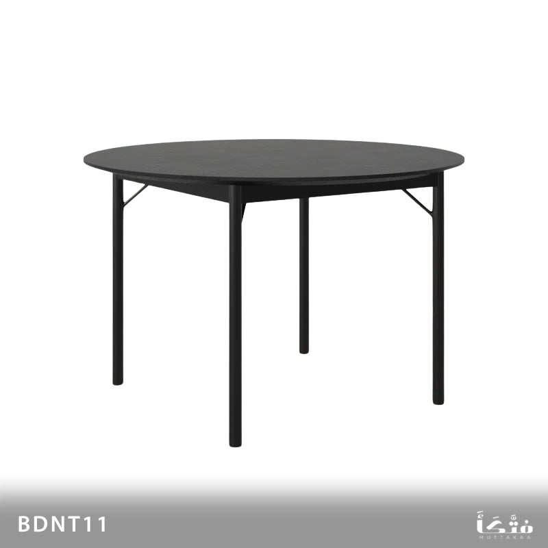 Round dining table made of natural wood and stainless steel - BDNT11