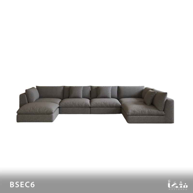 Corner seating for 6 people, natural wood - BSEC6