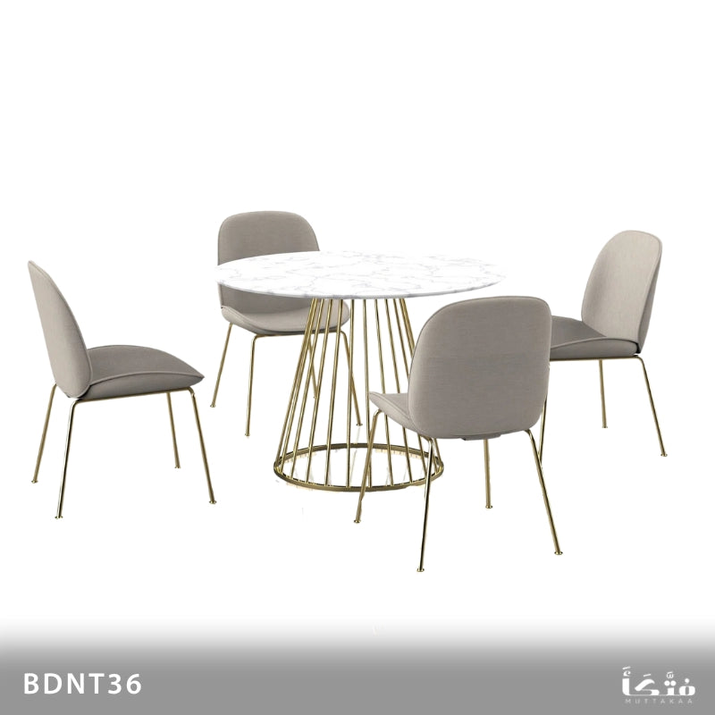Round dining set for 4 people - Steel - BDNT36