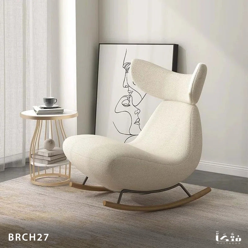 Wooden and steel rocking chair - BRCH27