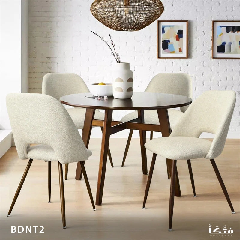 طقم سفرة دائرية 4 أفراد زان احمر - BDNT2