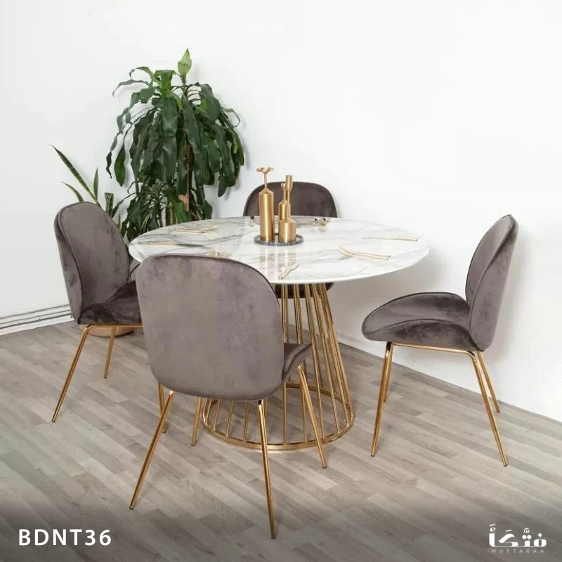 Round dining set for 4 people - Steel - BDNT36