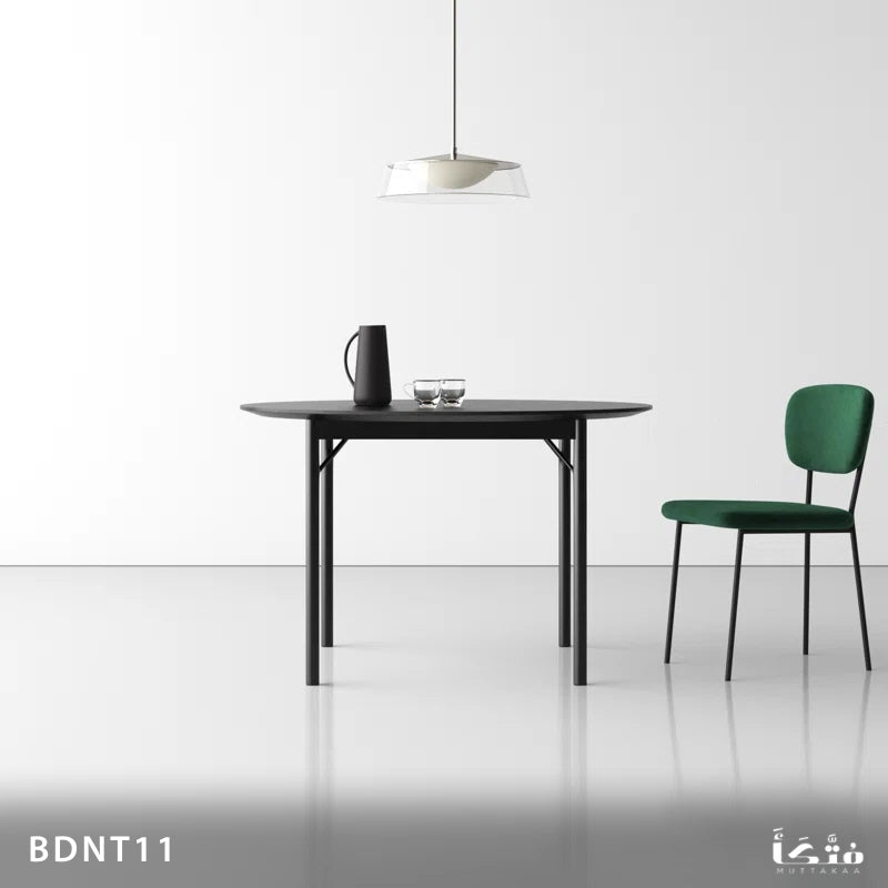 Round dining table made of natural wood and stainless steel - BDNT11