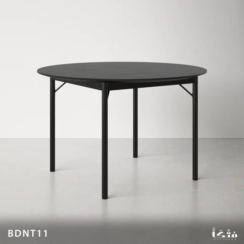 Round dining table made of natural wood and stainless steel - BDNT11