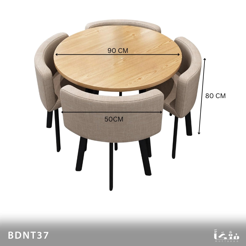 Round dining set for 4 people - Steel - BDNT37