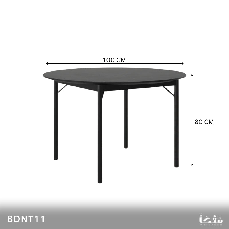 Round dining table made of natural wood and stainless steel - BDNT11