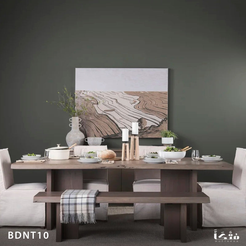 ترابيزة سفرة و بانكيت من الخشب الطبيعي - BDNT10