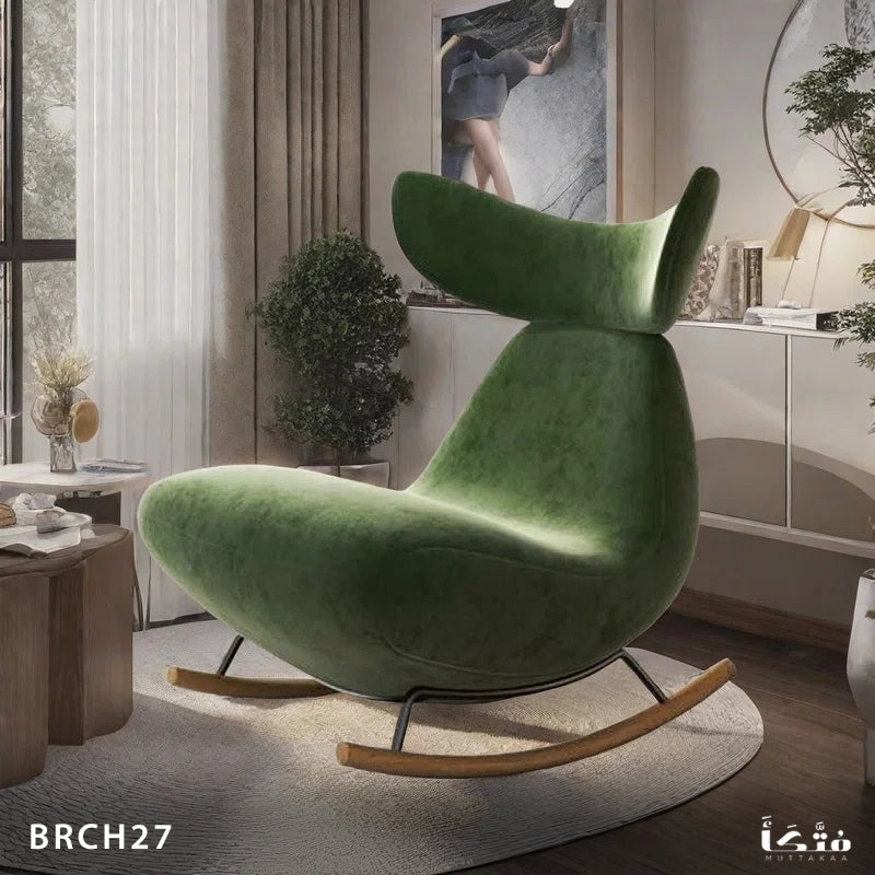 Wooden and steel rocking chair - BRCH27
