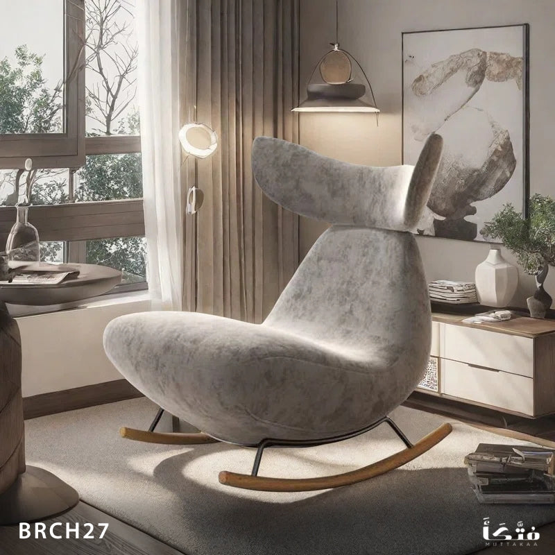 Wooden and steel rocking chair - BRCH27