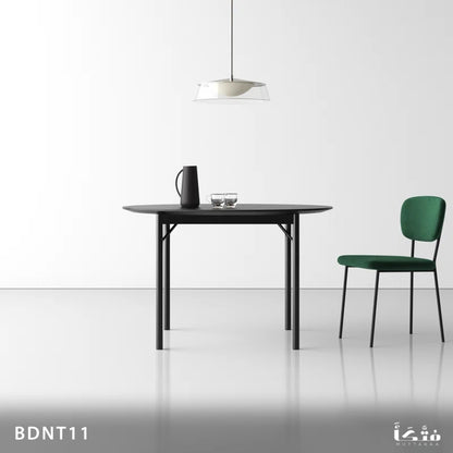 Round dining table made of natural wood and stainless steel - BDNT11