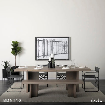 Dining table and banquet made of natural wood - BDNT10